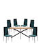 Dining Room Set with 6 Chairs 160x80cm