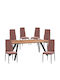 Dining Room Set with 6 Chairs 180x90cm