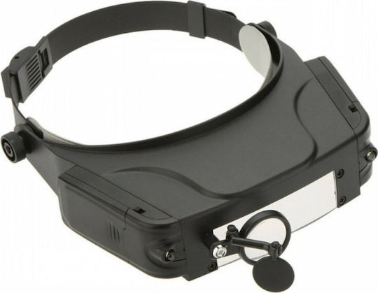 Head Magnifying Glass Black 4 Lenses + Led Lighting Mg81007-c