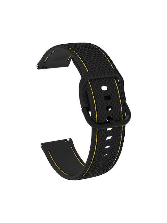 Λουράκι Silicone Stitching Line Xiaomi Watch S4 47mm 22mm Black Yellow Line Λουράκι Silicone Stitching Line Xiaomi Watch S4 47mm 22mm Black Yellow Line