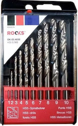 Bohrmaschinen Metall Pro HSS G 900 N/mm² Set 10 Stück 1 2 3 4 5 6 7 8 9 10 Mm Din 338 Ok034650