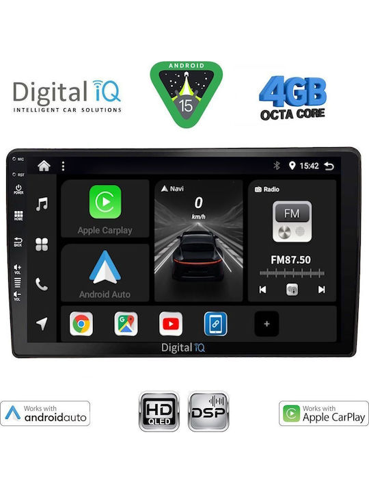 Digital IQ Car Audio System for Audi A4 2008-2015 Bluetooth USB AUX WiFi GPS Apple CarPlay Android Auto with 10" Touch Screen