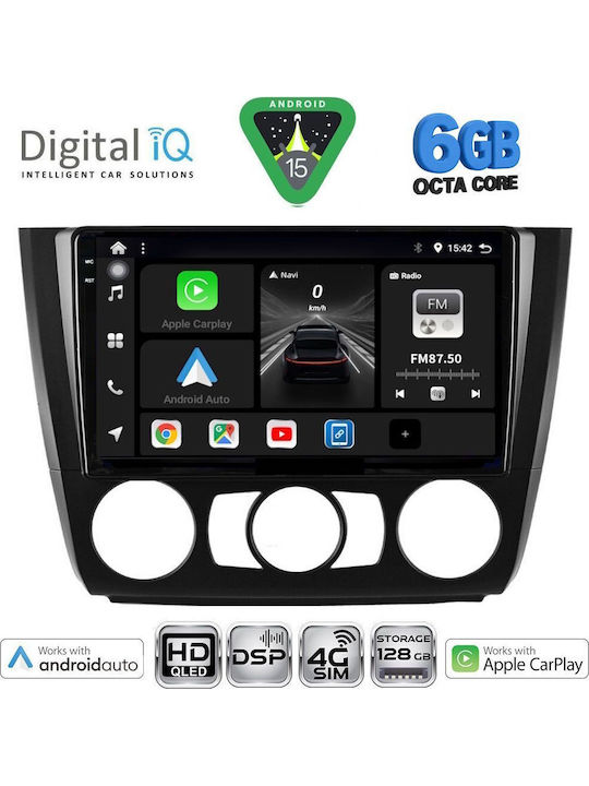 Digital IQ Car Audio System for BMW Series 1 2004-2013 with A/C (Bluetooth/USB/WiFi/GPS/Apple CarPlay/Android Auto) with 9" Touch Screen