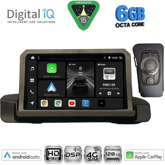 Digital IQ Sistem Audio Auto Pentru BMW Seria 3 2005-2012 Bluetooth USB Wi-Fi GPS Apple CarPlay Android Auto Cu Ecran Tactil 9"