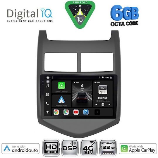 Digital IQ Car Audio System for Chevrolet Aveo 2011-2014 (Bluetooth/USB/WiFi/GPS/Apple CarPlay/Android Auto) with 9" Touch Screen