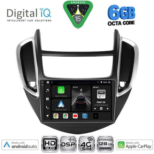 Digital IQ Car Audio System for Chevrolet Trax 2014-2022 (Bluetooth/USB/WiFi/GPS/Apple CarPlay/Android Auto) with 9" Touch Screen