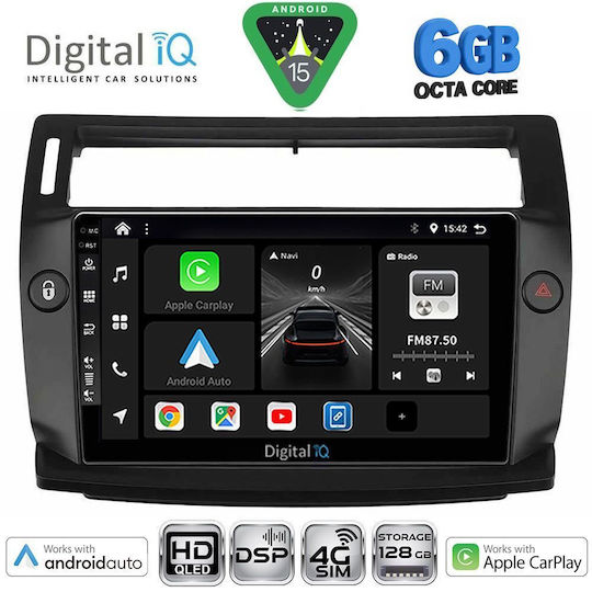 Digital IQ Car Audio System for Citroen C4 2004-2011 (Bluetooth/USB/WiFi/GPS/Apple CarPlay/Android Auto) with 9" Touch Screen