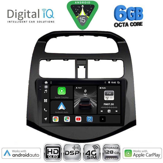Digital IQ Car Audio System for Chevrolet Spark 2009-2015 Bluetooth USB WiFi GPS Apple CarPlay Android Auto with 9" Touch Screen