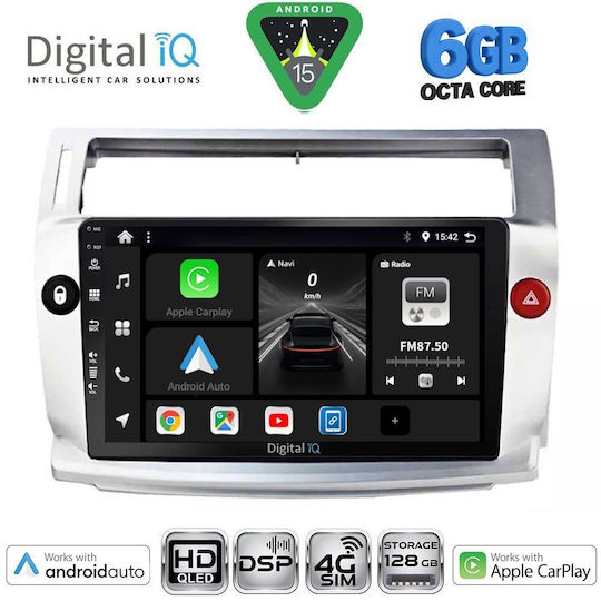 Digital IQ Ηχοσύστημα Αυτοκινήτου για Citroen C4 2004-2011 (Bluetooth/USB/WiFi/GPS/Apple-Carplay/Android-Auto) με Οθόνη Αφής 9"