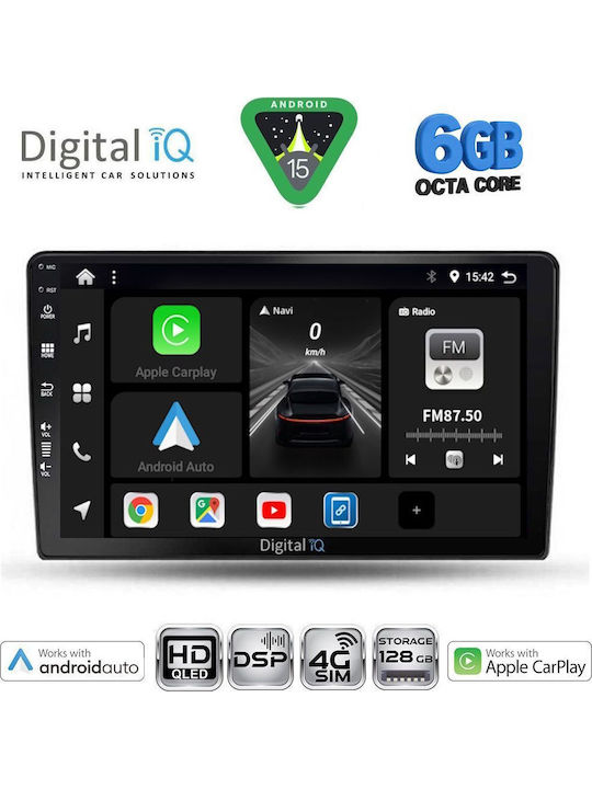 Digital IQ Car Audio System for Dacia Duster 2012-2019 (Bluetooth/USB/WiFi/GPS/Apple CarPlay/Android Auto) with 9" Touch Screen