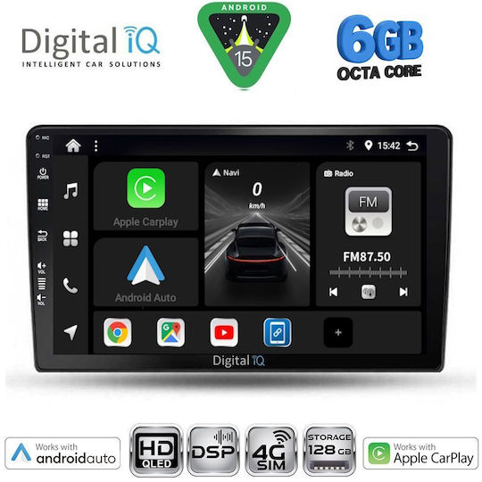 Digital IQ Ηχοσύστημα Αυτοκινήτου για Dacia Duster 2012-2019 (Bluetooth/USB/WiFi/GPS/Apple-Carplay/Android-Auto) με Οθόνη Αφής 9"