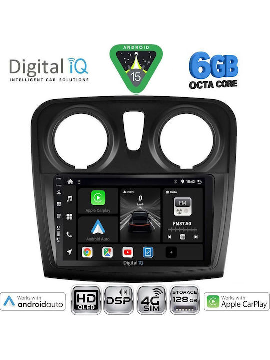 Digital IQ Car Audio System for Dacia Logan / Sandero 2012-2019 (Bluetooth/USB/WiFi/GPS/Apple CarPlay/Android Auto) with 9" Touch Screen
