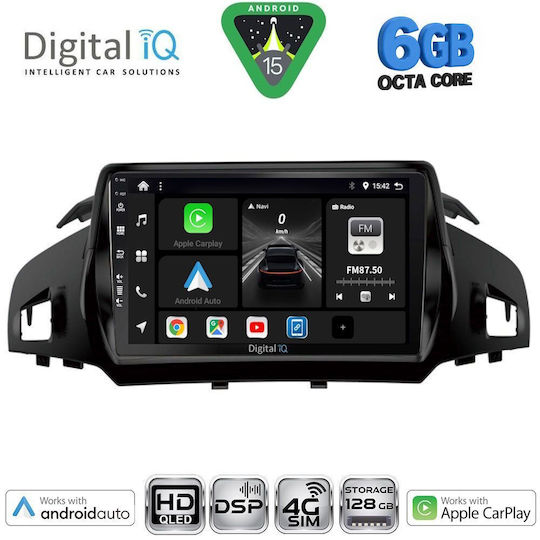 Digital IQ Ηχοσύστημα Αυτοκινήτου για Ford Kuga / C-Max 2011-2023 (Bluetooth/USB/WiFi/GPS/Apple-Carplay/Android-Auto) με Οθόνη Αφής 9"