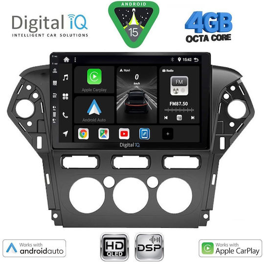 Digital IQ Car Audio System for Ford Mondeo 2011-2013 with A/C Bluetooth USB WiFi GPS Apple CarPlay Android Auto with 10" Touch Screen