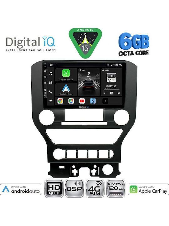 Digital IQ Car Audio System for Ford Mustang 2015-2020 (Bluetooth/USB/WiFi/GPS/Apple CarPlay/Android Auto) with 9" Touch Screen