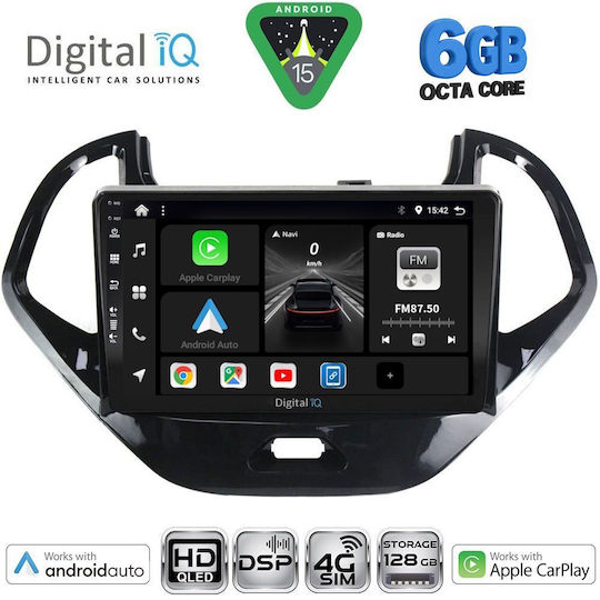 Digital IQ Ηχοσύστημα Αυτοκινήτου για Ford Ka 2017-2023 (Bluetooth/USB/WiFi/GPS/Apple-Carplay/Android-Auto) με Οθόνη Αφής 9"