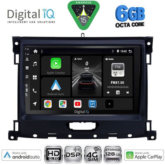 Digital IQ Ηχοσύστημα Αυτοκινήτου για Ford Ranger 2018-2023 (Bluetooth/USB/WiFi/GPS/Apple-Carplay/Android-Auto) με Οθόνη Αφής 9"