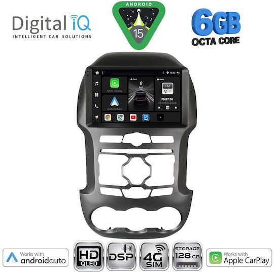 Digital IQ Ηχοσύστημα Αυτοκινήτου για Ford Ranger 2011-2015 (Bluetooth/USB/WiFi/GPS/Apple-Carplay/Android-Auto) με Οθόνη Αφής 9"