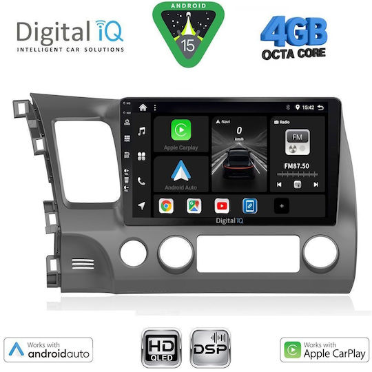 Digital IQ Ηχοσύστημα Αυτοκινήτου για Honda Civic 2006-2012 (Bluetooth/USB/WiFi/GPS/Apple-Carplay/Android-Auto) με Οθόνη Αφής 10"