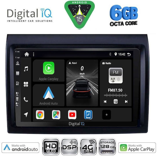 Digital IQ Car Audio System for Fiat Ducato 2006-2011 Bluetooth USB WiFi GPS Apple CarPlay Android Auto with 9" Touch Screen