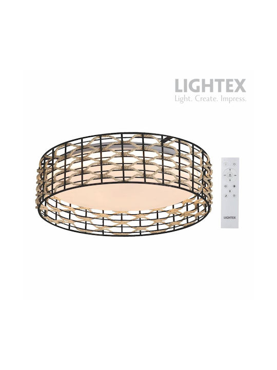 Lightex Πλαφονιέρα Οροφής Μαύρη με Ενσωματωμένο LED