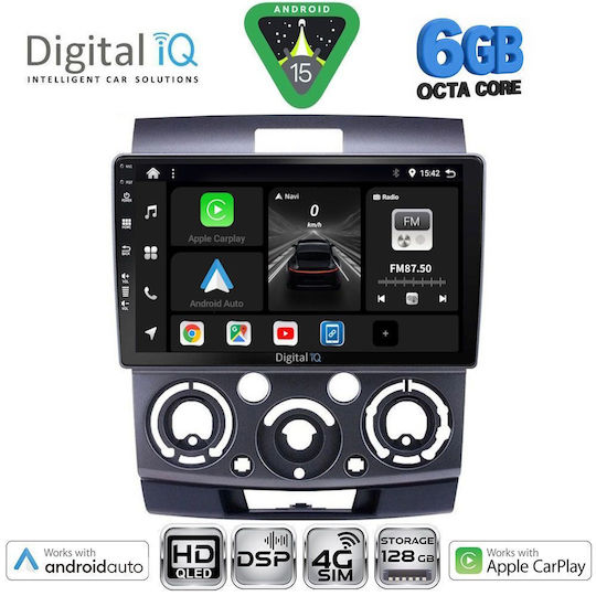 Digital IQ Car Audio System for Ford Ranger Mazda BT-50 2006-2011 (Bluetooth/USB/WiFi/GPS/Apple CarPlay/Android Auto) with 9" Touch Screen