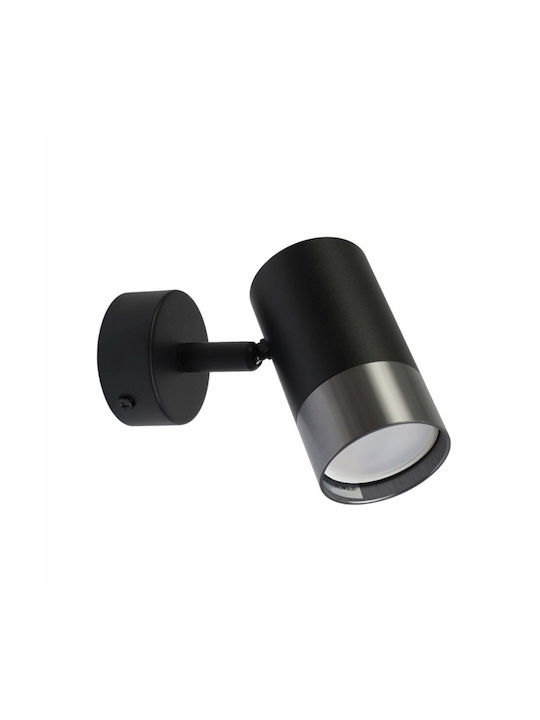 Lightex Einzelne Decken- und Wandleuchte mit GU10 Lampenbirnensockel in Schwarz
