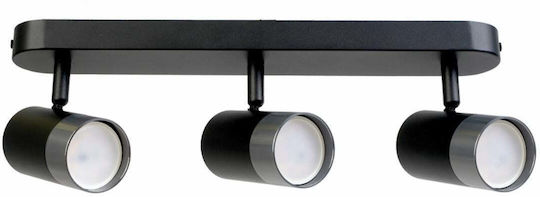 Lightex Ultralux Triple Spot mit GU10 Lampenbirnensockel in Schwarz