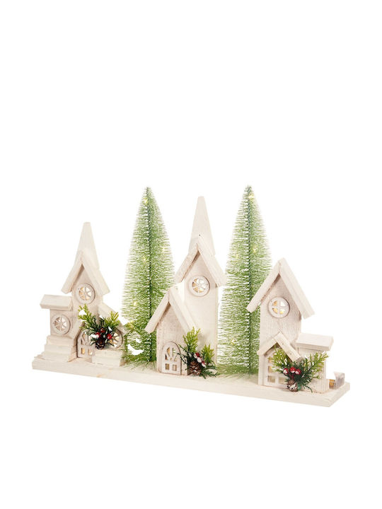 Weihnachtliches Beleuchtetes Dekofiguren Haus Weiß 48x30x10cm
