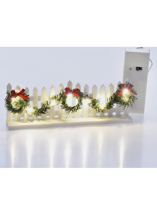 Weihnachtliche Dekofiguren Dorf Weiß Batterie 16x6cm