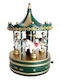 Wind-Up Christmas Decorative Carousel Green 23x12.5cm