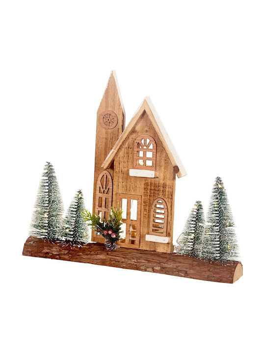 Weihnachtliche Dekofigur Haus Weiß 40x33x5cm
