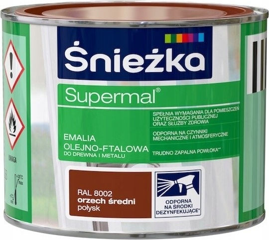 Śnieżka Supermal Oil-alkyd Enamel Medium Walnut Semi-gloss 0.2l