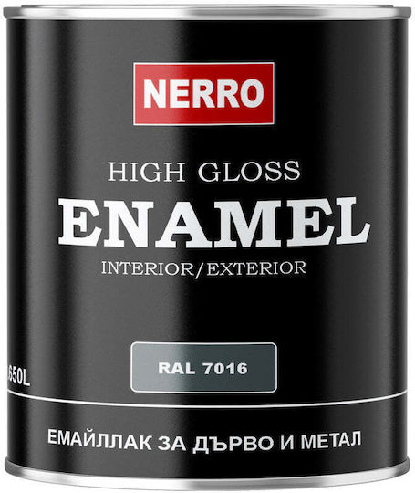 Емайл Цвят За Дърво И Метал Ral 7016 Антрацит 0.650 Л Nerro