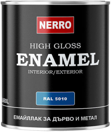 Enamel Paint Wood Metal Ral 5010 Blue 0.650 L Nerro