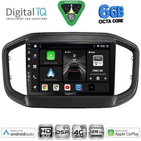 Digital IQ Car Audio System for Fiat Strada Bluetooth USB WiFi GPS Apple CarPlay Android Auto with 9" Touch Screen