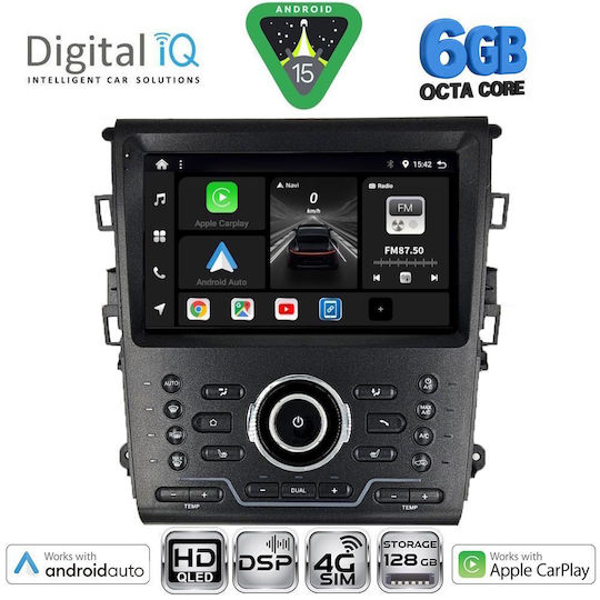 Digital IQ Car Audio System for Ford Mondeo 2014-2023 with Clima Bluetooth USB WiFi GPS Apple CarPlay Android Auto with 9" Touch Screen