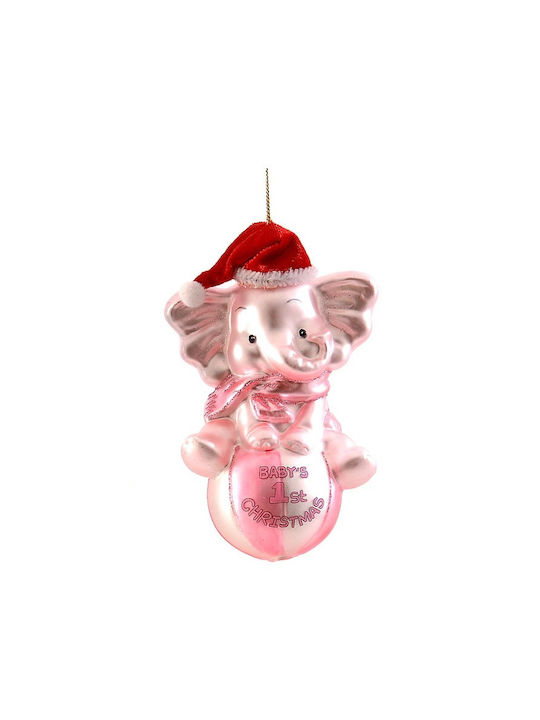 Коледна Украса Baby First Christmas Слонче Розово