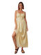 Sommer Midi Damenkleid Gelbe