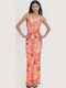 Summer Maxi Slip Dress Orange
