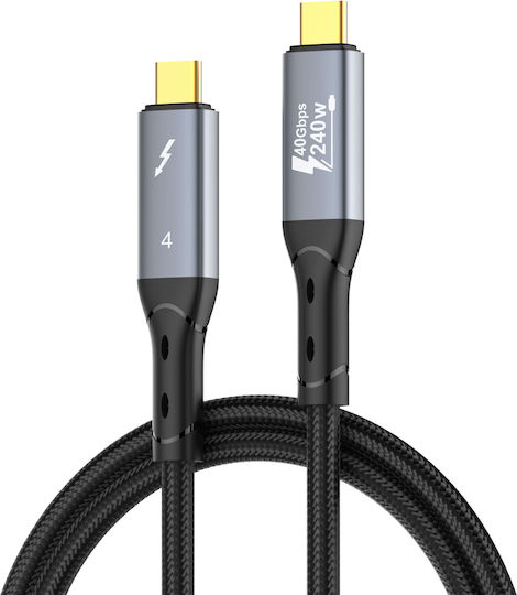 Ldnio Braided USB 4 Video Cable USB-C male - USB-C 240W Μαύρο 1m