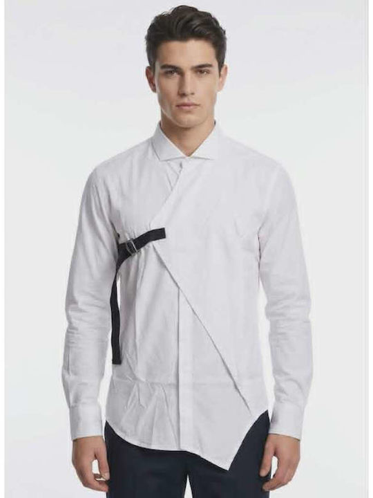 Stefan Fashion Μακρυμάνικo Πουκάμισο Ριγέ Λευκό