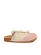 Leather Mules With Heel In Beige Colour