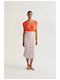 Midi Skirt Envelope Floral White