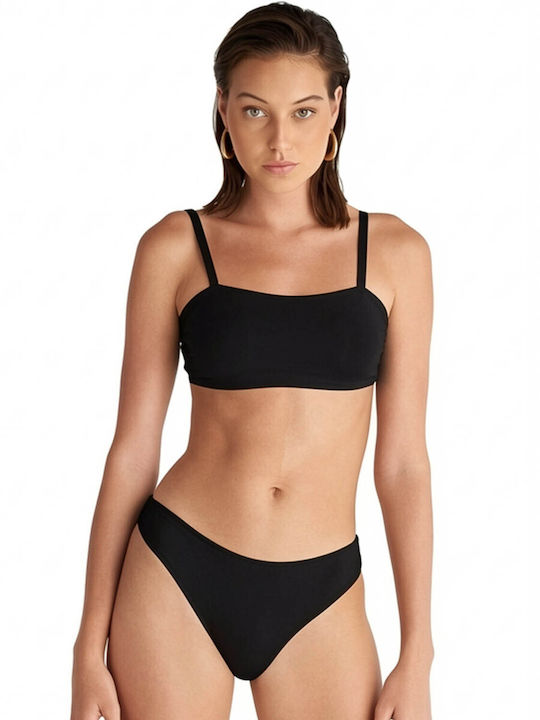 Strapless Bikinioberteil Mit Polsterung Schwarz