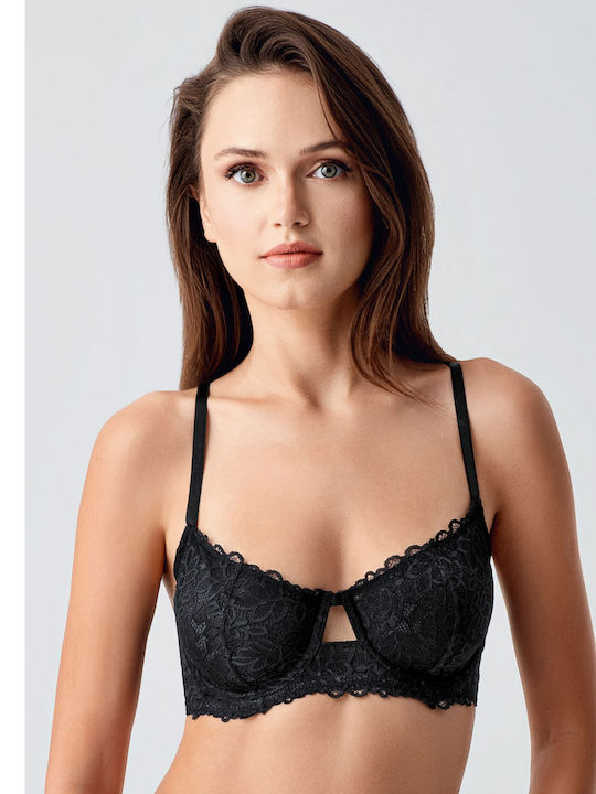 Black Athletic Bra with Underwire