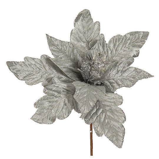 Floare Decorativă De Crăciun Argintie