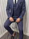 Men's Suit with Vest Slim Fit Blue