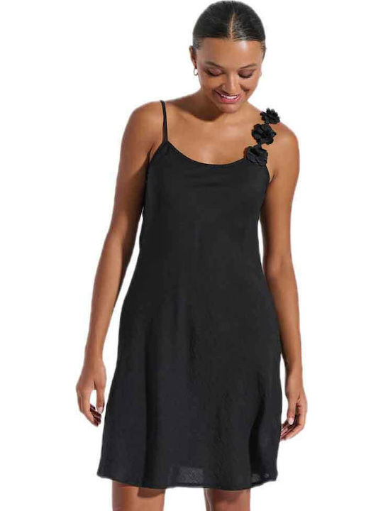 Jeannette Lingerie Women's Mini Beach Dress Black