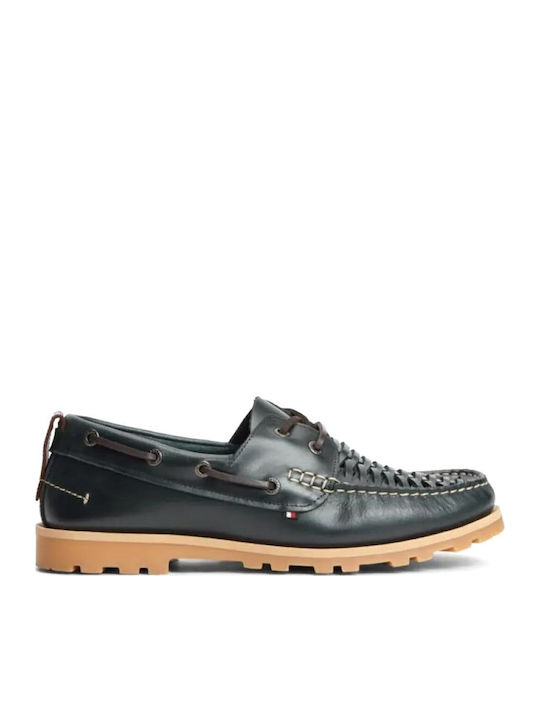 Boat Shoes bărbătești din piele în culoare albastră